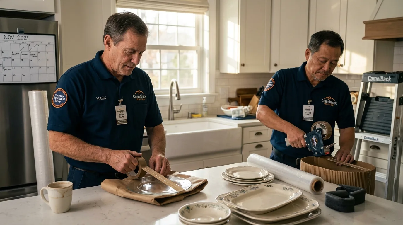 Professional crew packing kitchen dishware in Vernon, AL